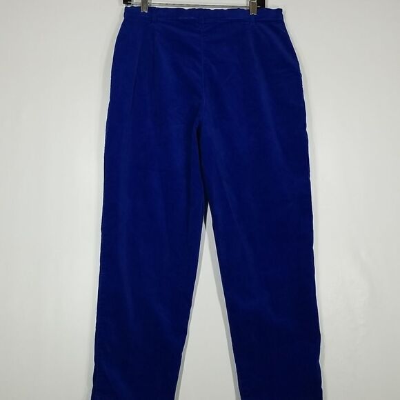 Tabi Pants Woman's Size 12 Petites Stretch Purple Blue Velvet Vintage Office - Picture 4 of 13